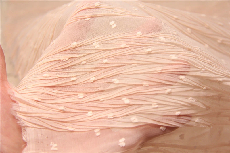 Imported Design Translucent Light Orange Pink Three-dimensional Flocking Wavy Point Shearing Folded Chiffon Fabric
Imported Design Translucent Light Orange Pink Three-dimensional Flocking Wavy Point Shearing Folded Chiffon Fabric