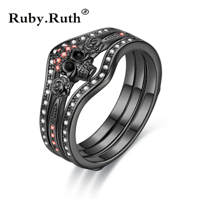 Skull Roses Ring Set Zircon Crystal Black Fashion Wedding Jewelry Gift Rings Dropshipping
Skull Roses Ring Set Zircon Crystal Black Fashion Wedding Jewelry Gift Rings Dropshipping