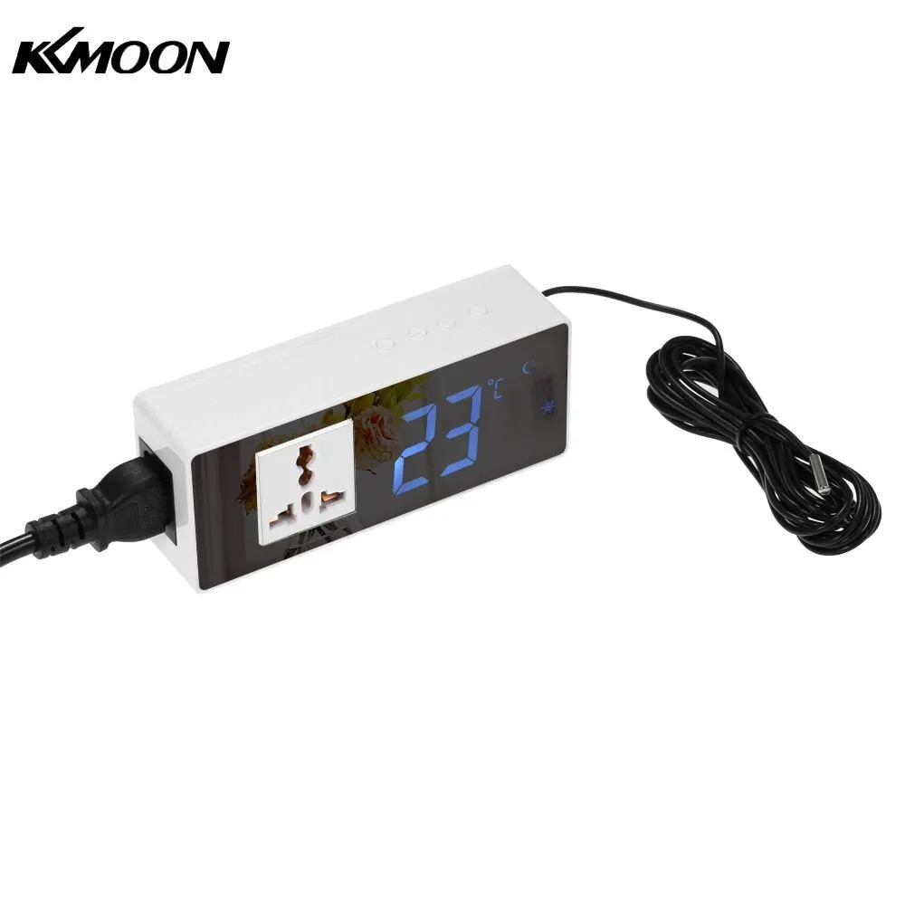 10A LCD Digital Temperature Controller Thermostat for Heating Cooling Control with NTC Temperature Sensor Mirror Surface
10A LCD Digital Temperature Controller Thermostat for Heating Cooling Control with NTC Temperature Sensor Mirror Surface