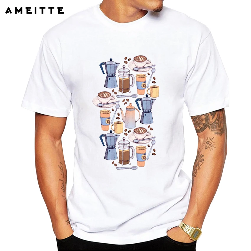 Fashion Coffee Lover's Pattern T-Shirt Men's Customied Coffee Printed T Shirt Summer High Quality Hipster Tops Tee
Fashion Coffee Lover's Pattern T-Shirt Men's Customied Coffee Printed T Shirt Summer High Quality Hipster Tops Tee