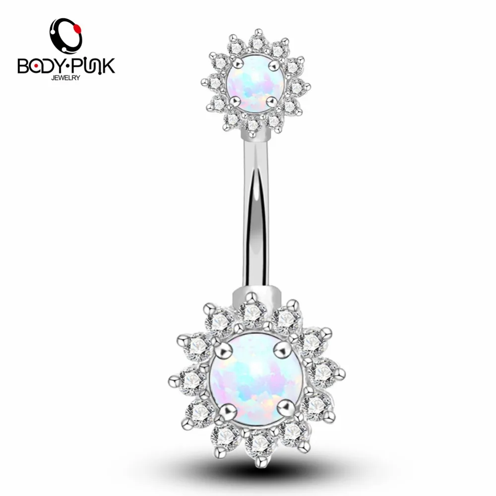 BODY PUNK 14G Surgical Steel With Clear CZ White Blue Synthetic Opal Navel Rings For Women Belly Button Rings
BODY PUNK 14G Surgical Steel With Clear CZ White Blue Synthetic Opal Navel Rings For Women Belly Button Rings