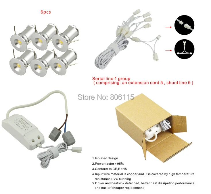 Free Shipping Bridgelux 1WX6PCS LED Recessed Downlight Dimmable 1W 90D Cabinet Light Spot light Jewelry Light Nightclub KTV
Free Shipping Bridgelux 1WX6PCS LED Recessed Downlight Dimmable 1W 90D Cabinet Light Spot light Jewelry Light Nightclub KTV