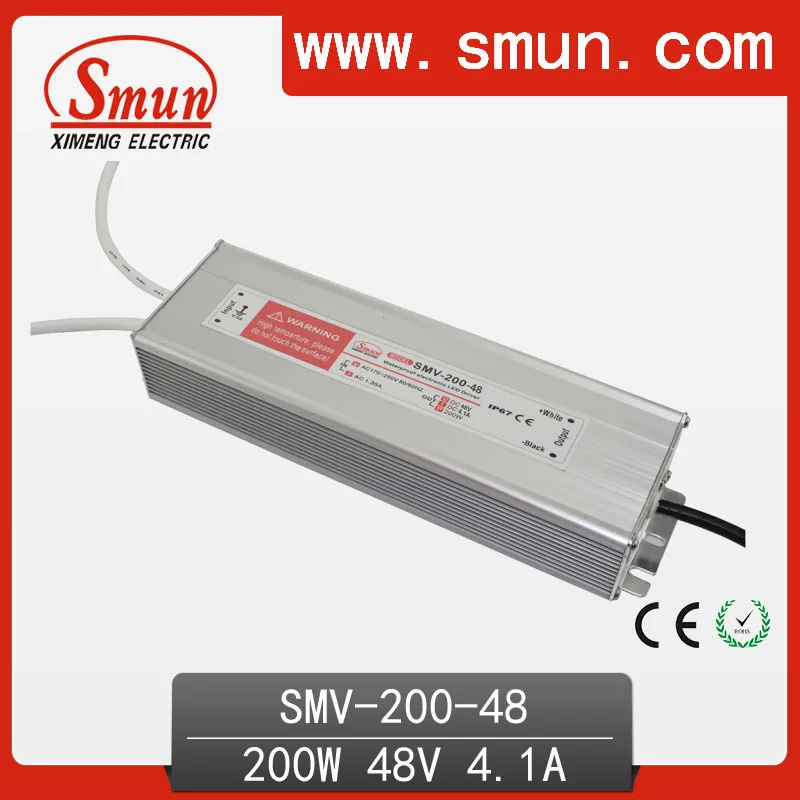 

200W 48V 4A Outdoor Waterproof IP67 Switching Led Driver Led Power Supply With CE RoHS SMV-200-48