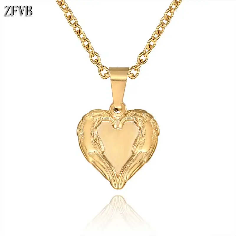 ZFVB Classic Heart Pendant Necklaces for Women Stainless Steel Statement Chokers Necklace Feather Pendants Wing Jewelry Bijoux
ZFVB Classic Heart Pendant Necklaces for Women Stainless Steel Statement Chokers Necklace Feather Pendants Wing Jewelry Bijoux