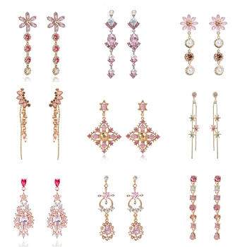 Korean New Trendy Shiny Pink Crystal Dangle Drop Earrings Women Girl Charming Rhinestone Earrings Collection for Vacation Gift
Korean New Trendy Shiny Pink Crystal Dangle Drop Earrings Women Girl Charming Rhinestone Earrings Collection for Vacation Gift