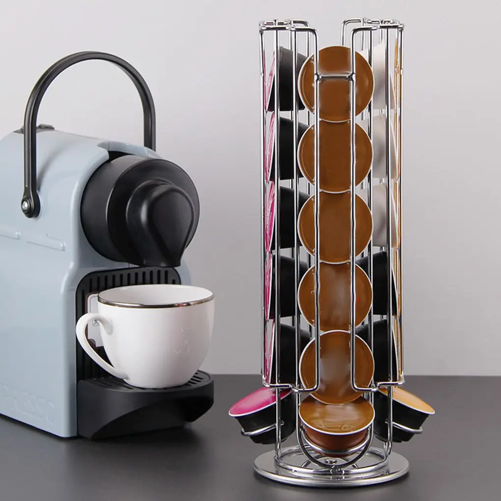 24 Cups Rotatable Coffee Pod Holder Iron Chrome Plating Display Coffee Capsule Rack Stand Storage Shelves
24 Cups Rotatable Coffee Pod Holder Iron Chrome Plating Display Coffee Capsule Rack Stand Storage Shelves