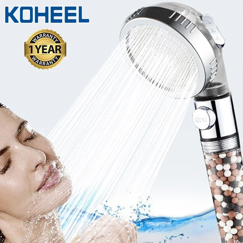 KOHEEL shower head hand shower adjustable 3 mode high pressure shower head water saving one button to stop water shower heads
KOHEEL shower head hand shower adjustable 3 mode high pressure shower head water saving one button to stop water shower heads