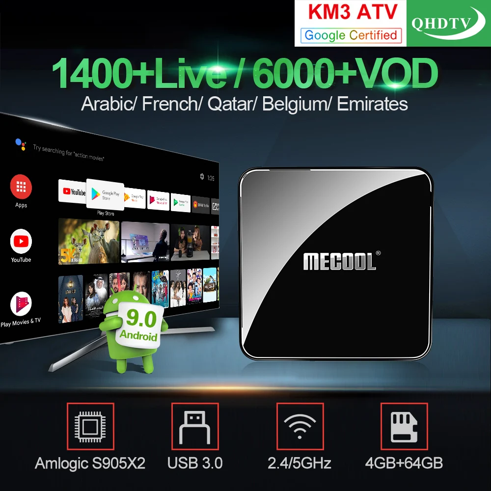 IPTV France Arabic IP TV Box With QHDTV IPTV Code KM3 Android 9.0 TV Box 4GB 64GB Morocco Belgium IPTV Algeria Netherlands IP TV
IPTV France Arabic IP TV Box With QHDTV IPTV Code KM3 Android 9.0 TV Box 4GB 64GB Morocco Belgium IPTV Algeria Netherlands IP TV