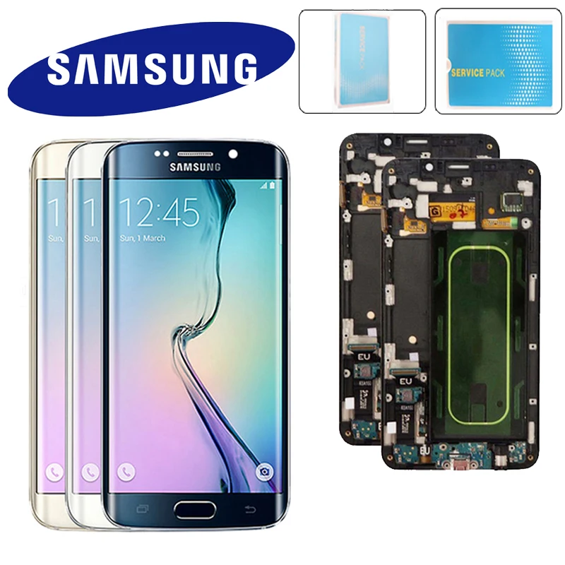 

5.1'' LCD Display For Samsung Galaxy S6 Edge G925F SM-G925F G925A G925i Touch Screen Digitizer Replacement With Frame