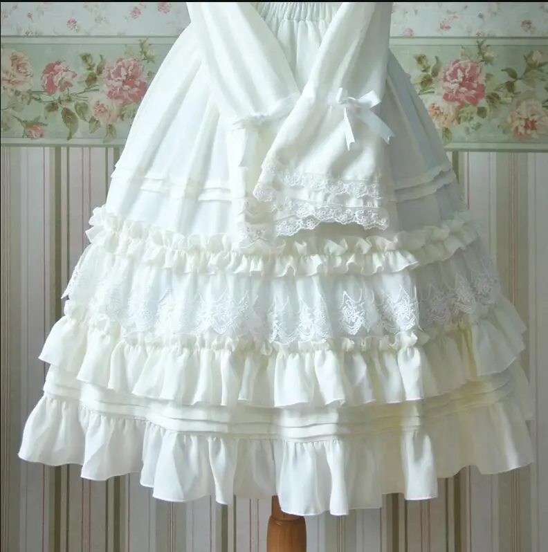 

Japan style sweet lolita skirt ruffled elastic lace victorian skirt kawaii girl gothic lolita sk tea party palace loli cosplay