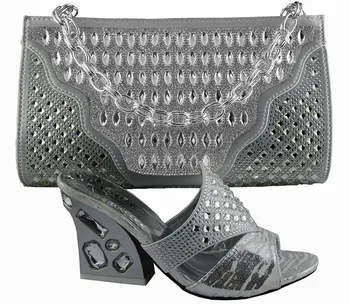 Luxury African shoes and handbag sets Italian design lady sandal shoes bag sets with stones GF52 heel height 9cm, silver
Luxury African shoes and handbag sets Italian design lady sandal shoes bag sets with stones GF52 heel height 9cm, silver