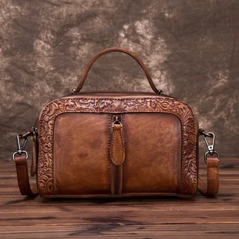 High Quality Genuine Leather Women Cowhide Top Handle Bags Vine Embossed Tote Handbag Vintage Crossbody Shoulder Messenger Bag
High Quality Genuine Leather Women Cowhide Top Handle Bags Vine Embossed Tote Handbag Vintage Crossbody Shoulder Messenger Bag