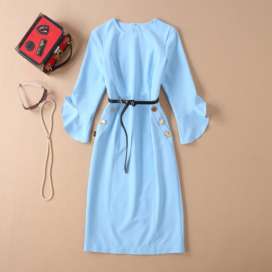 VERDEJULIAY Runway Bodycon Office Summer Dress 2019 Women Fashion High Quality Button Fall Sky Blue Long Working Dress Vestidos
VERDEJULIAY Runway Bodycon Office Summer Dress 2019 Women Fashion High Quality Button Fall Sky Blue Long Working Dress Vestidos