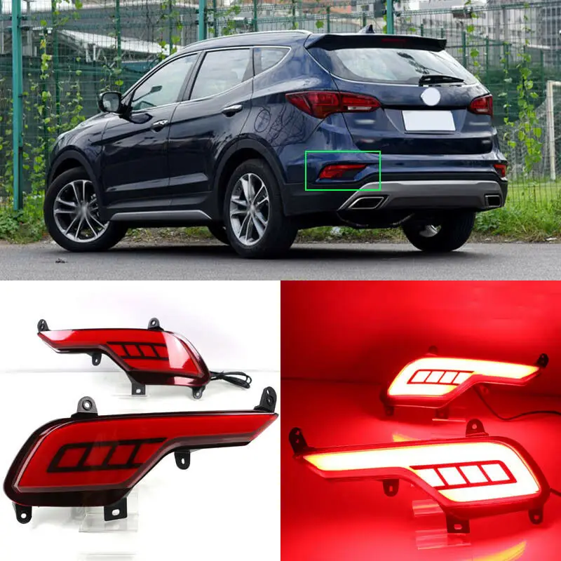 LED Rear Bumper Reflector Fog Brake Turn Indicator Lights For Hyundai Santa Fe/ix45 2016-2017
LED Rear Bumper Reflector Fog Brake Turn Indicator Lights For Hyundai Santa Fe/ix45 2016-2017
