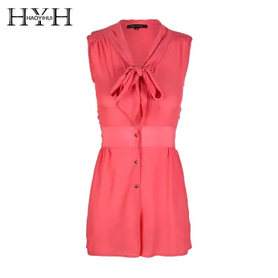 HYH HAOYIHUI Summer Fashion Chiffon Romper Solid Color Sleeveless V-neck Bow Tie Single Button Romper Casual Sweet Style Romper
HYH HAOYIHUI Summer Fashion Chiffon Romper Solid Color Sleeveless V-neck Bow Tie Single Button Romper Casual Sweet Style Romper