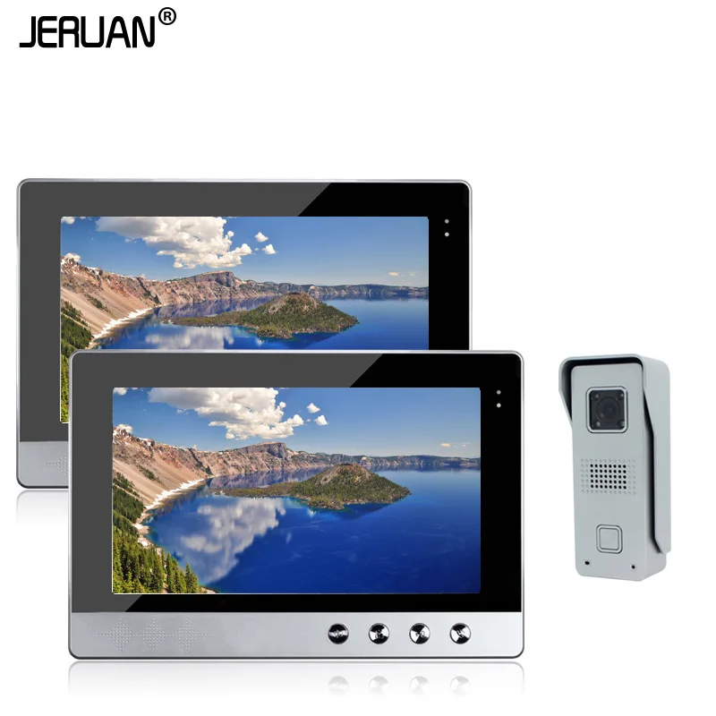JERUAN Home Security Wired 10" Color Video Door Phone Intercom System / Kit + Two Monitors + 1 Outdoor Camera In Stock
JERUAN Home Security Wired 10" Color Video Door Phone Intercom System / Kit + Two Monitors + 1 Outdoor Camera In Stock