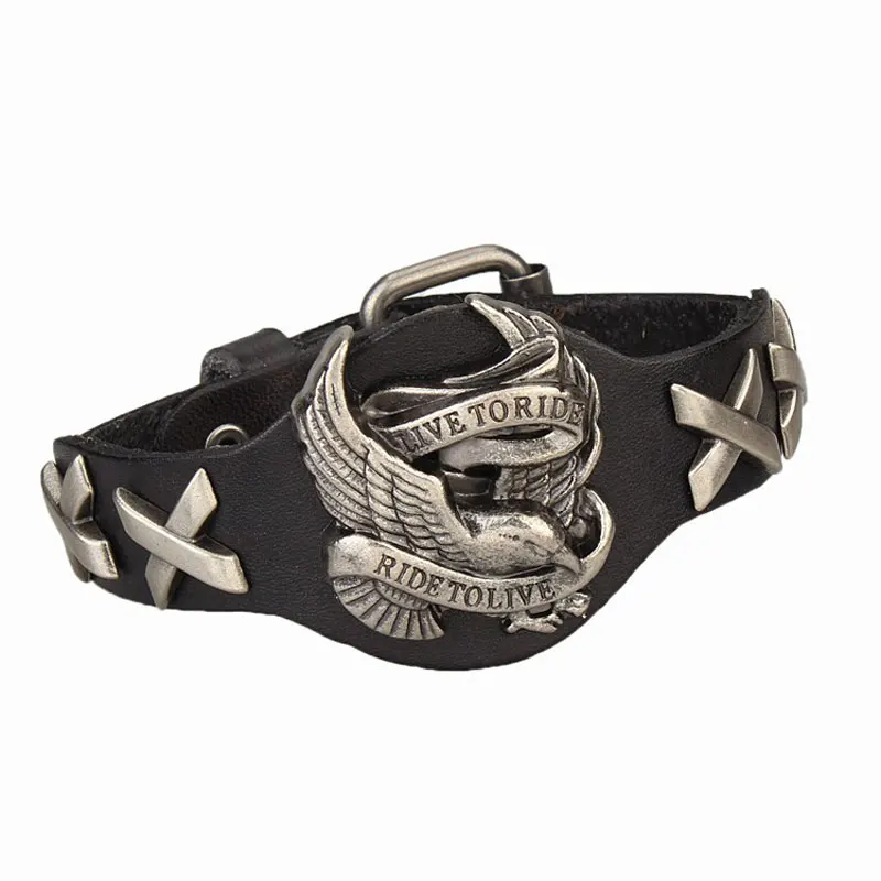Cool Men Women Punk Harley Ride Genuine Leather Wrap Bracelet Live To Ride Fashion Multicolor Eagle Charm Bracelet Wristband
Cool Men Women Punk Harley Ride Genuine Leather Wrap Bracelet Live To Ride Fashion Multicolor Eagle Charm Bracelet Wristband
