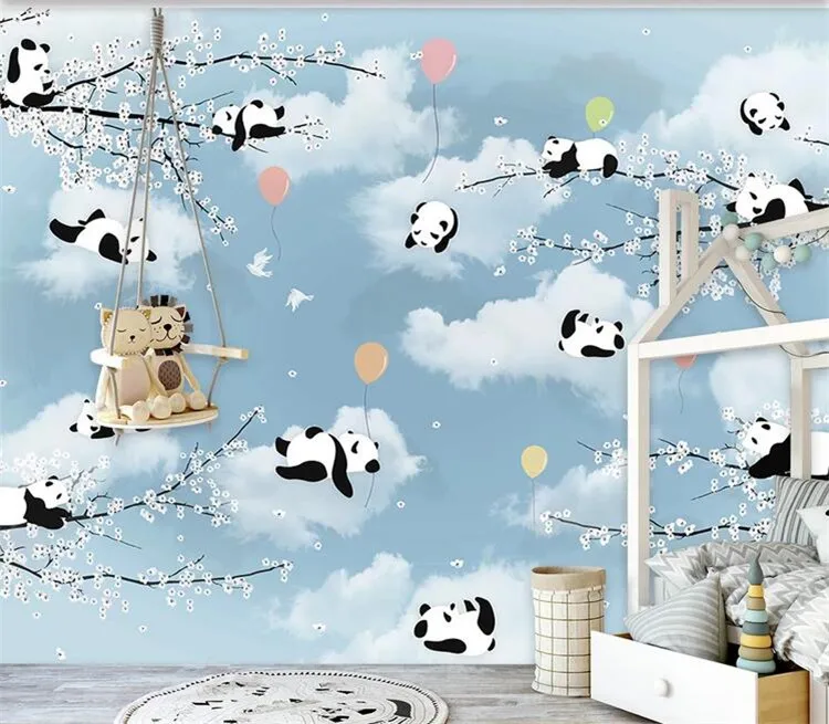Customized simple cartoon cute panda warm moon small yellow duck children's room background wall decoration mural
Customized simple cartoon cute panda warm moon small yellow duck children's room background wall decoration mural