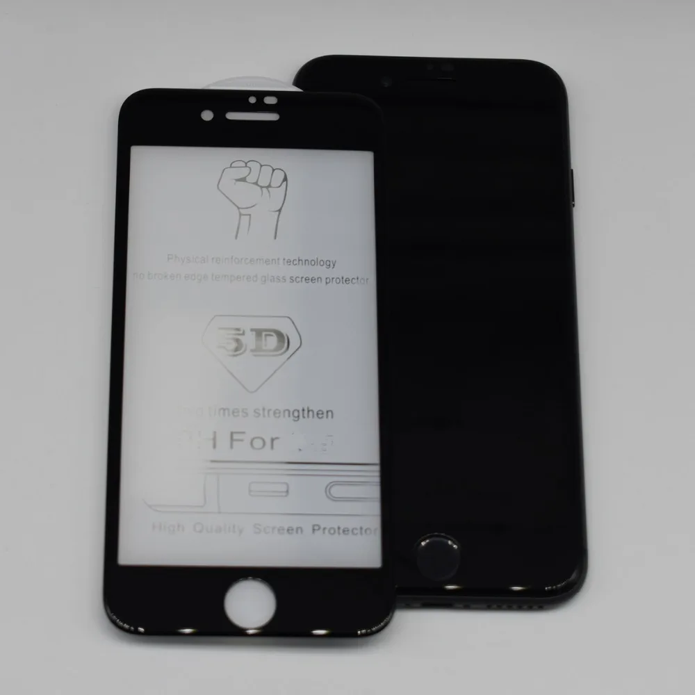 10pcs 5D 9H Curved Edge Full Cover Tempered Glass Protect Film For iphone 7 8 7g plus 7p 8p Screen Protector black white color
10pcs 5D 9H Curved Edge Full Cover Tempered Glass Protect Film For iphone 7 8 7g plus 7p 8p Screen Protector black white color