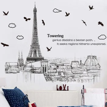 Paris landscape Tower wall stickers Vinyl DIY wall decals for Living room Bedroom sofa background wall Decor Murals
Paris landscape Tower wall stickers Vinyl DIY wall decals for Living room Bedroom sofa background wall Decor Murals