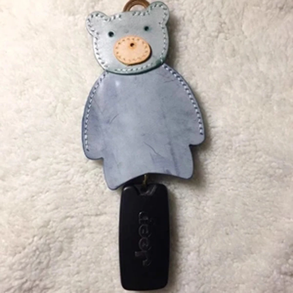 

Cute bear shape leather craft die cutting key ring bag knife mould hand punch tool set