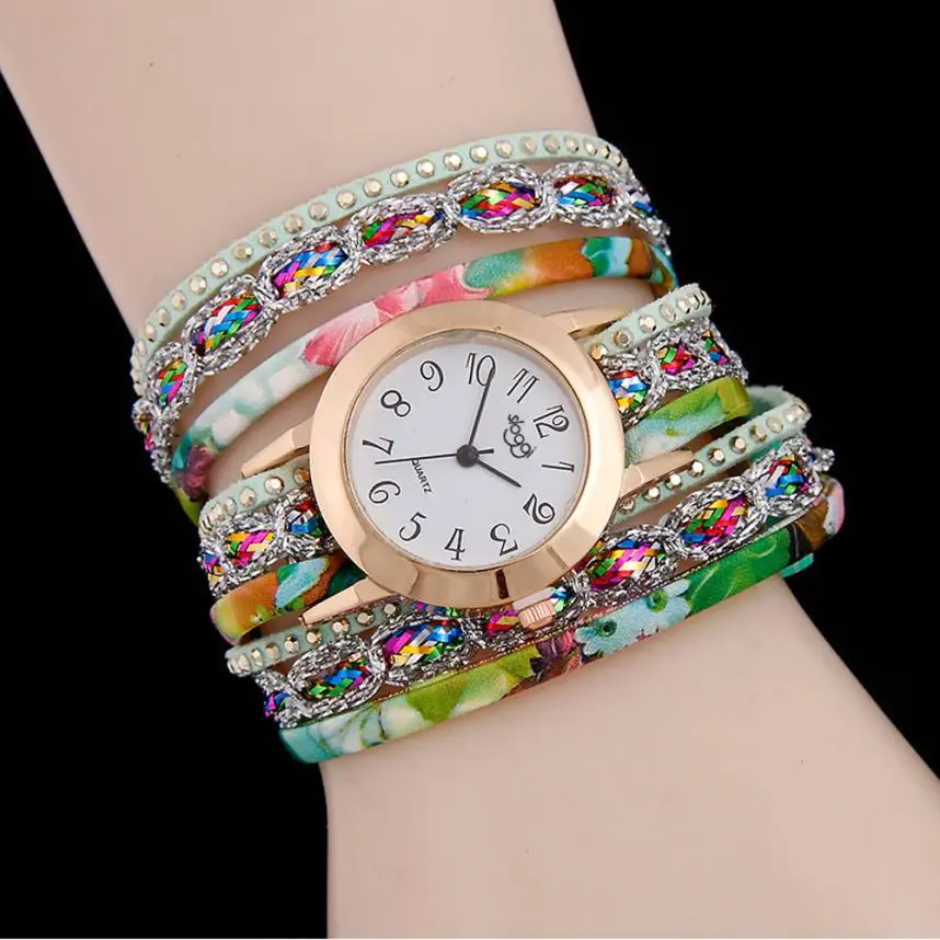 

Women Fine Leather Band Winding Analog Quartz Movement Wrist Watch Drop Shipping Wholesale relojes hombre