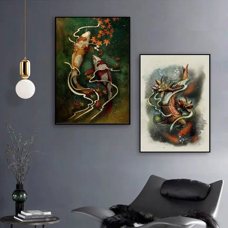 Japanese Koi and Lotus Autumn Kois poster Art Canvas Poster Wall art for Living Room No Frame
Japanese Koi and Lotus Autumn Kois poster Art Canvas Poster Wall art for Living Room No Frame