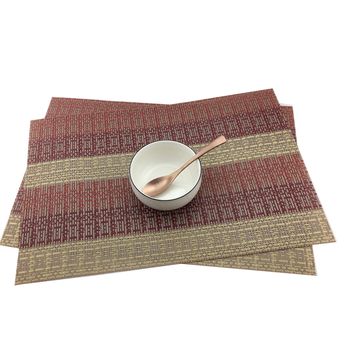 High Quality Weaving Placemat for Dining Table Heat Resistant Cafe Cup Mat Kitchen Accessories Plate Bowl Cup Pad PVC Table Mat
High Quality Weaving Placemat for Dining Table Heat Resistant Cafe Cup Mat Kitchen Accessories Plate Bowl Cup Pad PVC Table Mat