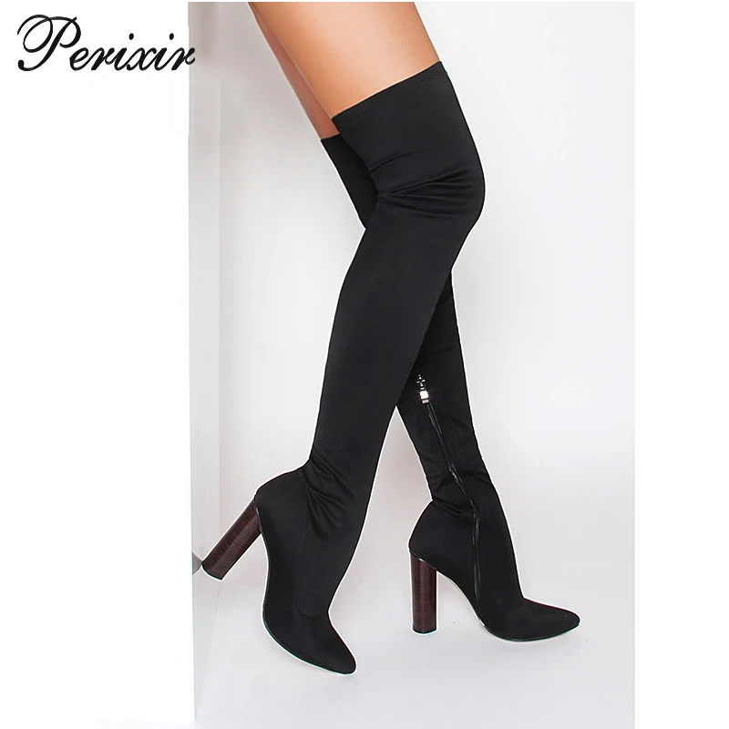 Perixir Lycra Over the Knee Long Black Sock Women Boots Shoes Thigh High Boots High Heels Pointed Toe Round 10 cm Heel Shoe
Perixir Lycra Over the Knee Long Black Sock Women Boots Shoes Thigh High Boots High Heels Pointed Toe Round 10 cm Heel Shoe