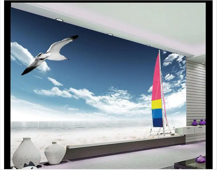 Free shipping 2015 new custom non-woven wallpaper Sailing seagull beach, the blue sky white clouds beauty mural wallpaper room
Free shipping 2015 new custom non-woven wallpaper Sailing seagull beach, the blue sky white clouds beauty mural wallpaper room
