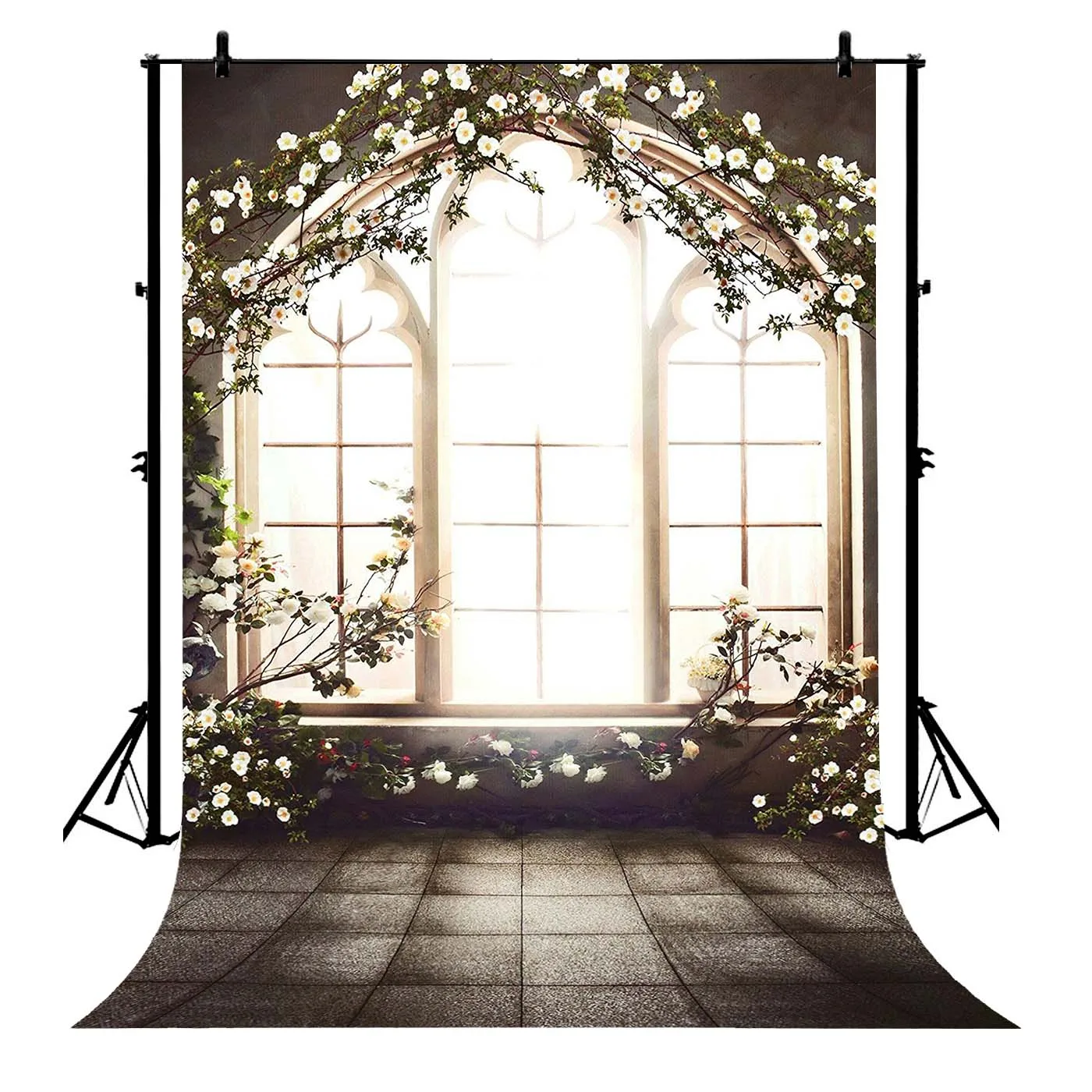 5x7ft Flower Arch Indoor Wedding Bright Windows Black Floor Polyester Photo Background Portrait Backdrop
5x7ft Flower Arch Indoor Wedding Bright Windows Black Floor Polyester Photo Background Portrait Backdrop