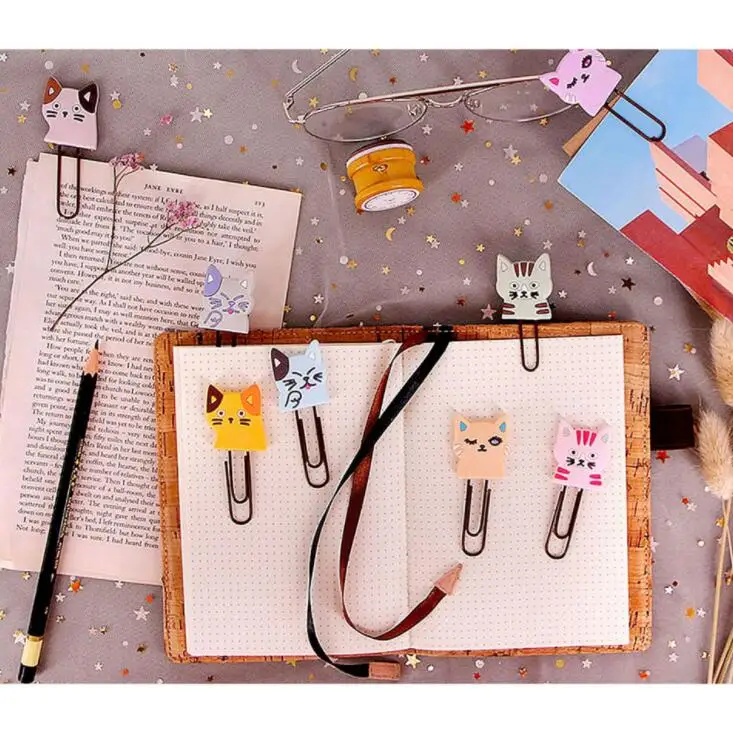 8pcs/lot Creative Kawaii Cute Cat Metal Paper Clip Bookmark Decorative File Dcoument Cards Memo Clips Stationery
8pcs/lot Creative Kawaii Cute Cat Metal Paper Clip Bookmark Decorative File Dcoument Cards Memo Clips Stationery