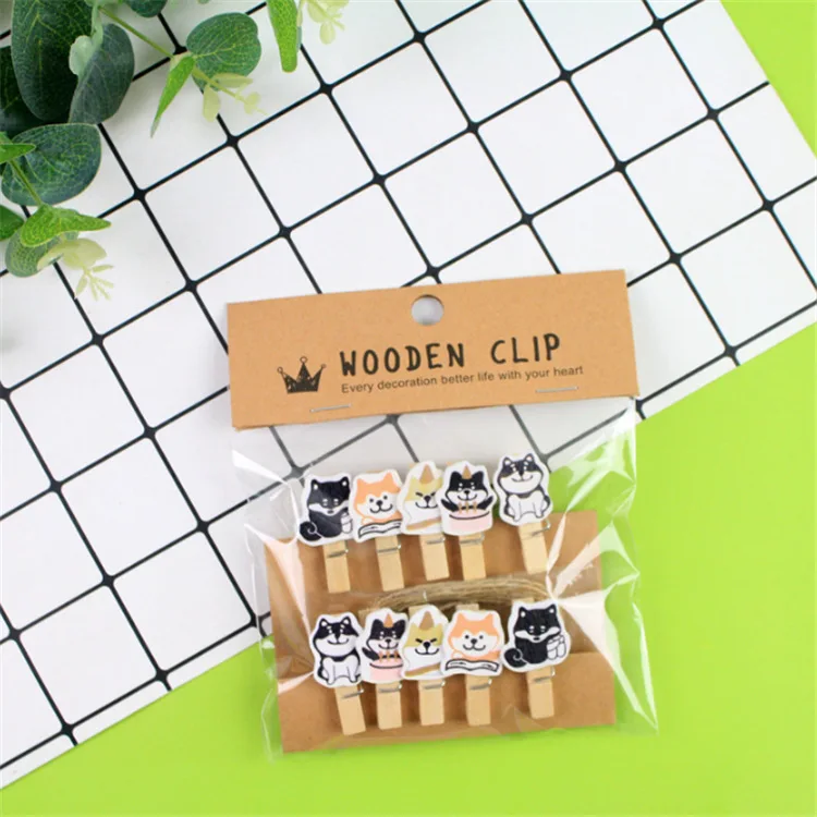 10 pcs/pack Celestial Dog Pet Wooden Clip Photo Craft DIY Clip Binder Gift with Hemp Rope
10 pcs/pack Celestial Dog Pet Wooden Clip Photo Craft DIY Clip Binder Gift with Hemp Rope