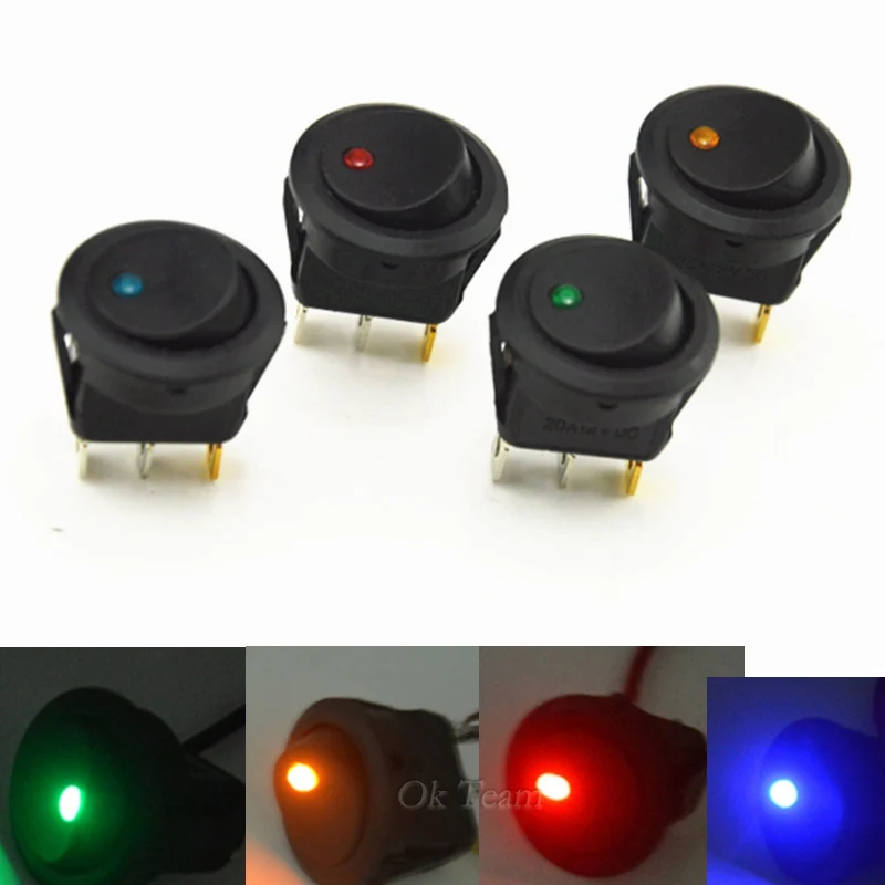 4pcs Universal Red Green Blue Yellow 12V LED Dot Light Car Boat Round Rocker ON/OFF SPST Switch 3 Pins With LED Indicator
4pcs Universal Red Green Blue Yellow 12V LED Dot Light Car Boat Round Rocker ON/OFF SPST Switch 3 Pins With LED Indicator