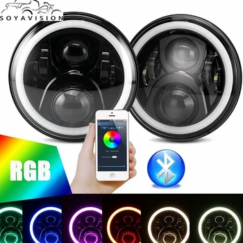 SOYAVISION 7 Inch LED Headlight Assemblies 50W Multicolor RGB Halo Angle Eye APP Bluetooth Remote For Hummer Jeep Wrangler TJ JK
SOYAVISION 7 Inch LED Headlight Assemblies 50W Multicolor RGB Halo Angle Eye APP Bluetooth Remote For Hummer Jeep Wrangler TJ JK