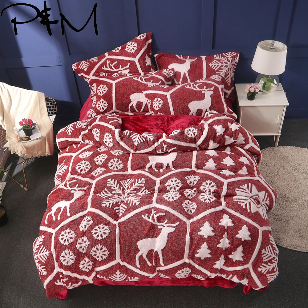 Papa&Mima Snowflakes and elk Fleece Fabric bedlinens Queen King size bedding set duvet cover flat sheet pillowcases
Papa&Mima Snowflakes and elk Fleece Fabric bedlinens Queen King size bedding set duvet cover flat sheet pillowcases