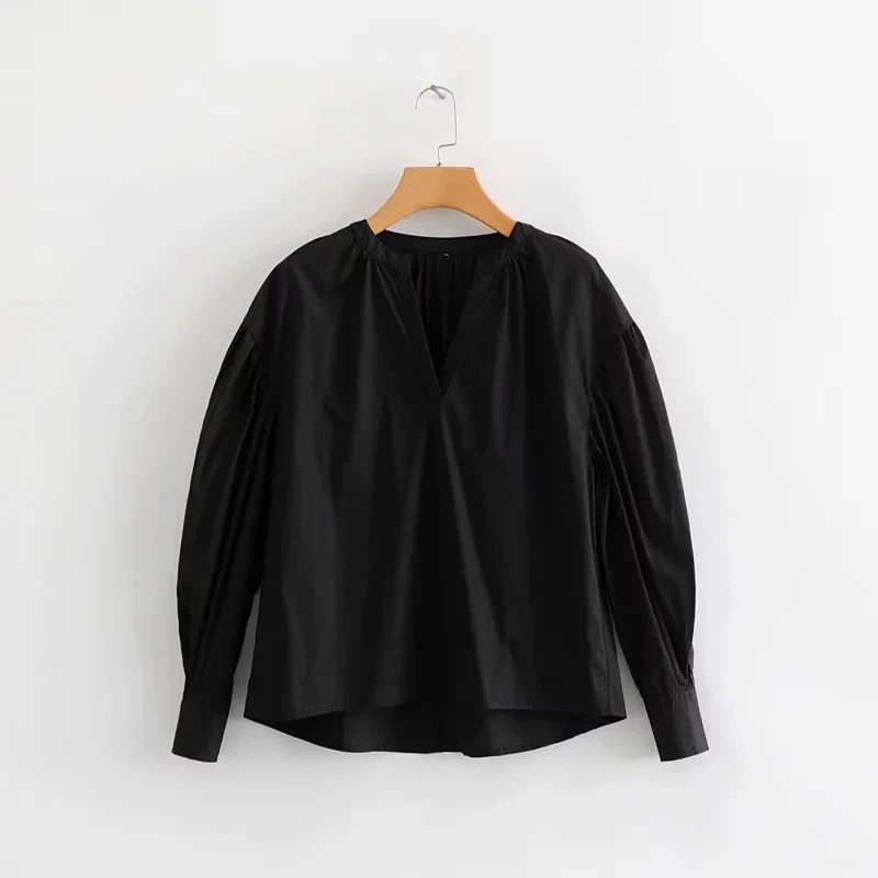 2019 new fashion women v neck smock black oversize shirt casual lantern sleeve blouses loose tops chemise blusas S3899
2019 new fashion women v neck smock black oversize shirt casual lantern sleeve blouses loose tops chemise blusas S3899