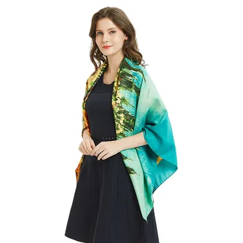 Women Forest Print Soft Twill Scarves Ladies Larger Square Scarf Sunscreen 130 CM Shawls And Wraps Muslim Woman Big Hijab Scarf
Women Forest Print Soft Twill Scarves Ladies Larger Square Scarf Sunscreen 130 CM Shawls And Wraps Muslim Woman Big Hijab Scarf