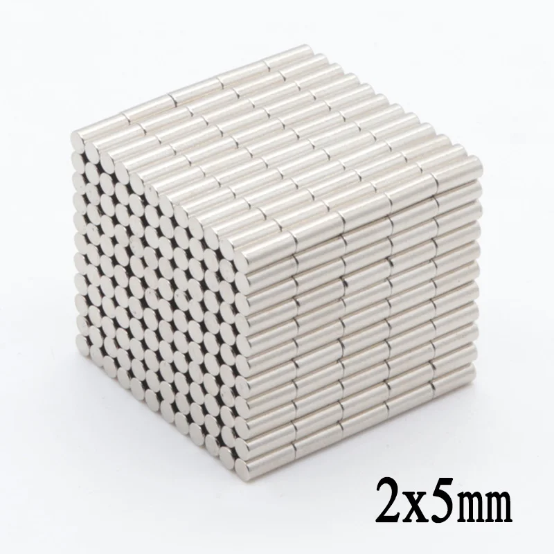 

1000pcs 2x5 mm N35 NdFeB Mini Super Strong Powerful Neodymium Magnet Round Rare Earth Permanent Magnets 2*5mm