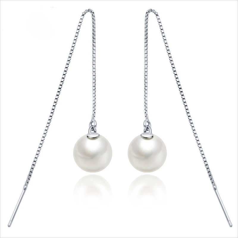 Real 925 Sterling Silver Pearls Tassels Drop Earrings for Women Lady Charm Brand Jewelry (SE332)
Real 925 Sterling Silver Pearls Tassels Drop Earrings for Women Lady Charm Brand Jewelry (SE332)