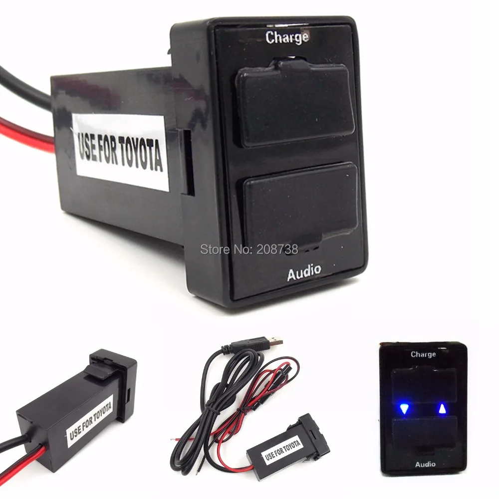 Car 5V 2.1A USB Interface Socket Charger and USB Audio input Socket use for TOYOTA Corolla Auris Avensis RAV4(6.8)
Car 5V 2.1A USB Interface Socket Charger and USB Audio input Socket use for TOYOTA Corolla Auris Avensis RAV4(6.8)