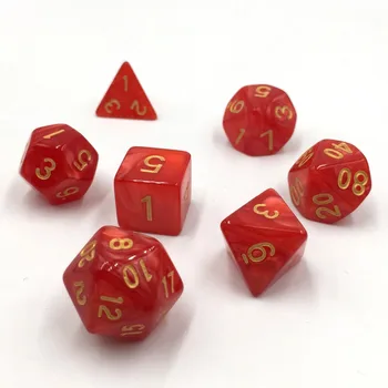Rollooo Dice Marble Red with Gold Numbers D4 D6 D8 D10 D% D12 D20 7-Dice Set
Rollooo Dice Marble Red with Gold Numbers D4 D6 D8 D10 D% D12 D20 7-Dice Set
