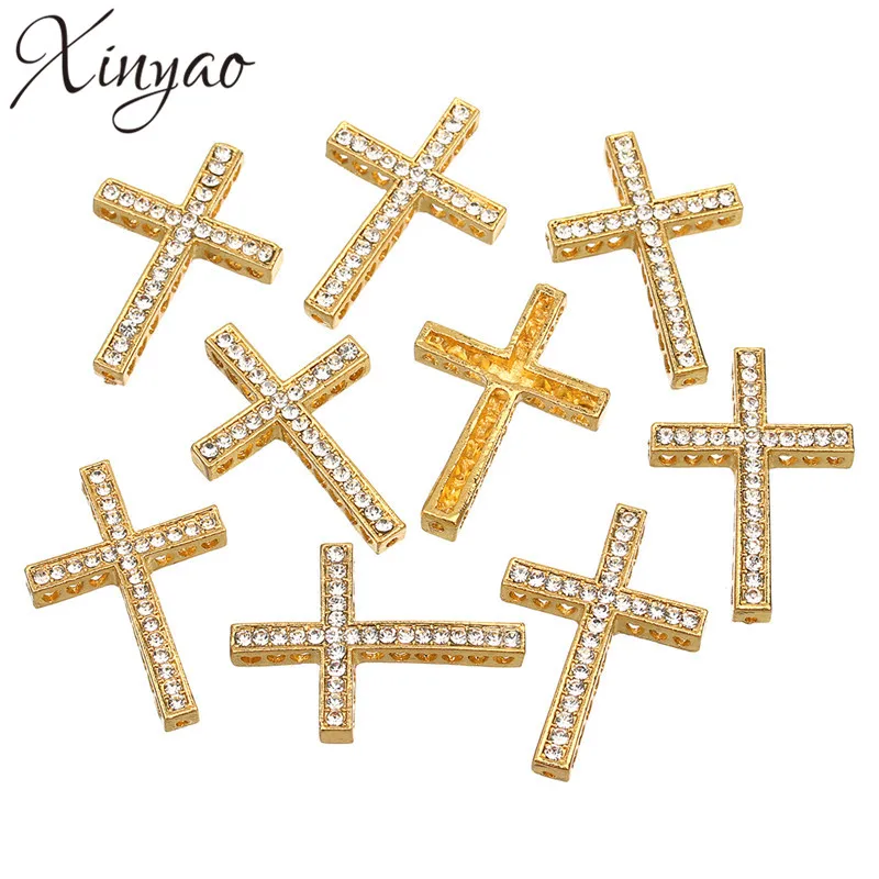 10pcs/bag Wholesale Gold/Rhodium/Gunmetal Rhinestone Sideway Cross Bracelet Charms Pendants for Jewelry Making Accessories F293
10pcs/bag Wholesale Gold/Rhodium/Gunmetal Rhinestone Sideway Cross Bracelet Charms Pendants for Jewelry Making Accessories F293
