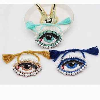 Fashion trend handmade custom pearl big eyes rice beads crystal tassel eyelashes personality bracelet 969
Fashion trend handmade custom pearl big eyes rice beads crystal tassel eyelashes personality bracelet 969