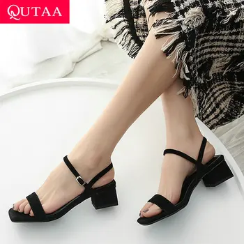QUTAA 2019 Women Sandal Square Middle Heel Kid Suede Square Open-toed Buckle Hollow Slingback Elegant Concise Pumps Size 34-40
QUTAA 2019 Women Sandal Square Middle Heel Kid Suede Square Open-toed Buckle Hollow Slingback Elegant Concise Pumps Size 34-40