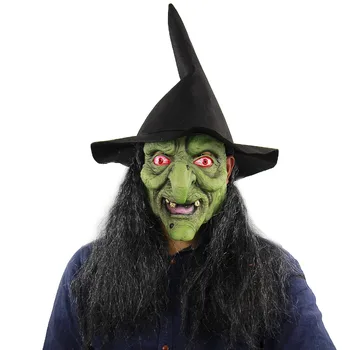 Witch Mask with Hat & Hair Costume Green Witch Theater Quality Makeup Mask Scary Halloween mask Costume Scary Clown Mask
Witch Mask with Hat & Hair Costume Green Witch Theater Quality Makeup Mask Scary Halloween mask Costume Scary Clown Mask