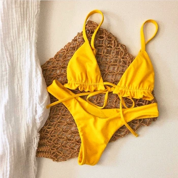 Hot Mini Thong Strappy High Waist Bikinis Mujer Feminino 2019 Sexy Bikini Brazilian Modest Swimwear For Girls Women Beach Wear
Hot Mini Thong Strappy High Waist Bikinis Mujer Feminino 2019 Sexy Bikini Brazilian Modest Swimwear For Girls Women Beach Wear