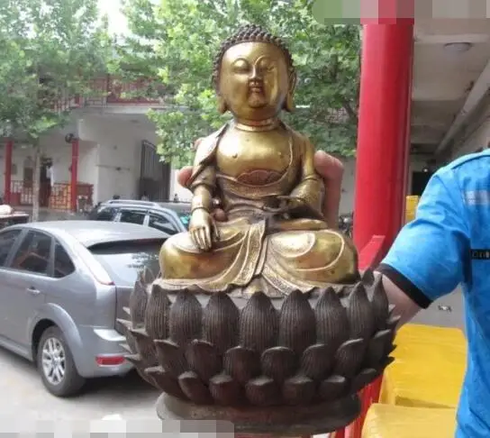 S06498 China Copper Bronze Ru Lai Tathagata Amitabha Buddha Sit on lotus flower Statue
S06498 China Copper Bronze Ru Lai Tathagata Amitabha Buddha Sit on lotus flower Statue