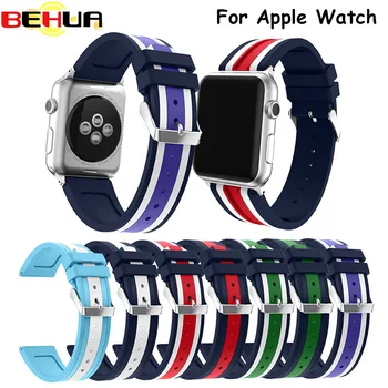 Silicone strap for apple watch band 42mm 38mm for iwatch 4/3/2/1 bracelet Sport rubber watchband with metal buckle wrist Strap
Silicone strap for apple watch band 42mm 38mm for iwatch 4/3/2/1 bracelet Sport rubber watchband with metal buckle wrist Strap