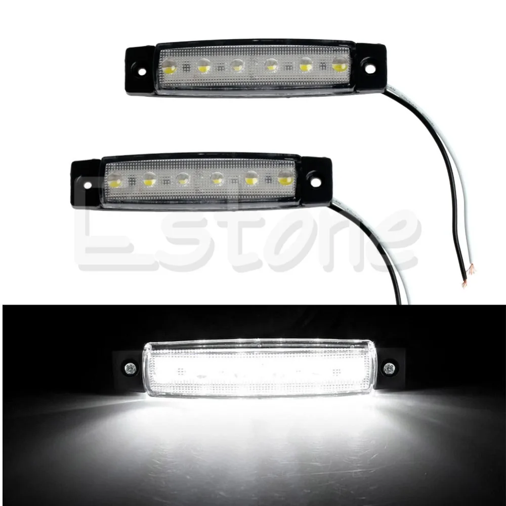 1Pair 6 LED Bus Van Boat Truck Trailer Side Marker Tail Light Lamp 12V White Car Light Source 
1Pair 6 LED Bus Van Boat Truck Trailer Side Marker Tail Light Lamp 12V White Car Light Source
